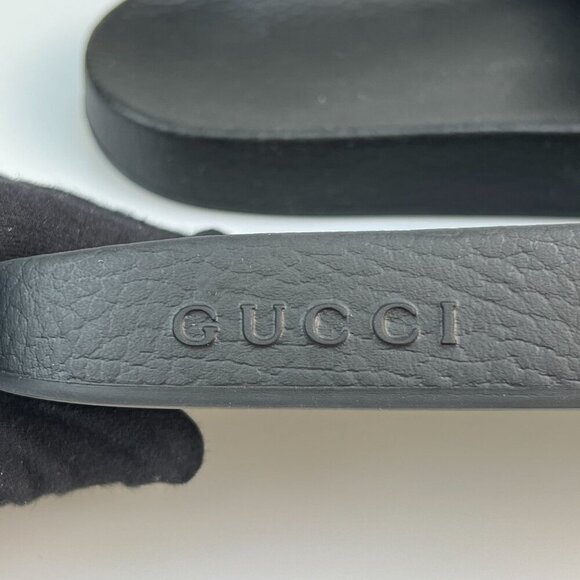 NIB Gucci Mens Online Leather Sandals In Black size 8 - Picture 6 of 9